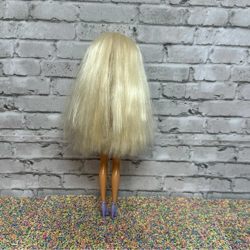 Barbie Doll 1995 Foam N Color Long Blonde Hair Bangs Earrings Shoes Restyled